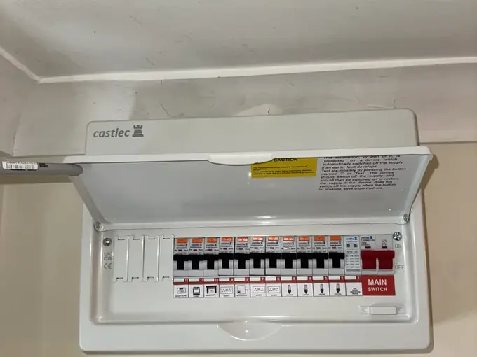 New consumer unit installed, labelled and tested