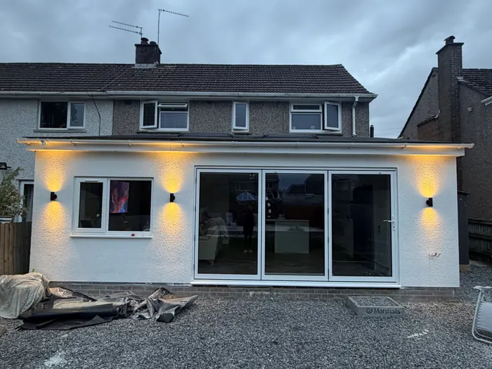 Outdoor wall lighting by Cann's Electrical, Cardiff